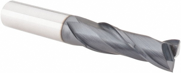 EM15403201 Square End Mill: 1/2 Dia, 1-1/2 LOC, 1/2 Shank Dia, 3-1/2 OAL, 2 Flutes, Solid Carbide  