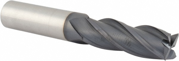 EM15304001 Square End Mill: 5/8 Dia, 1-3/4 LOC, 5/8 Shank Dia, 4 OAL, 4 Flutes, Solid Carbide  