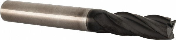 EI107020 Square End Mill: 5/16 Dia, 13/16 LOC, 5/16 Shank Dia, 2-1/2 OAL, 4 Flutes, Solid Carbide  