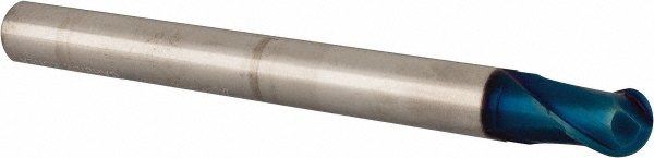G8A43024 Ball End Mill: 0.375" Dia, 0.375" LOC, 2 Flute, Solid Carbide  