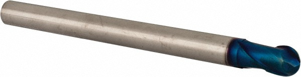 G8A43020 Ball End Mill: 0.3125" Dia, 0.3125" LOC, 2 Flute, Solid Carbide  