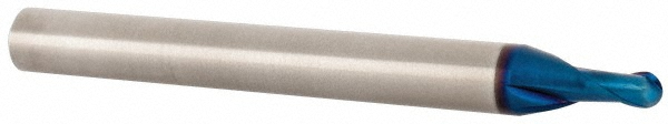 G8A43008 Ball End Mill: 0.125" Dia, 0.125" LOC, 2 Flute, Solid Carbide  