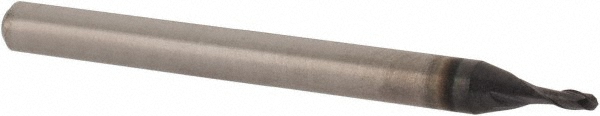 EM96094701 Ball End Mill: 0.047" Dia, 0.11" LOC, 2 Flute, Solid Carbide  