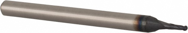 EM96094301 Ball End Mill: 0.043" Dia, 0.11" LOC, 2 Flute, Solid Carbide  