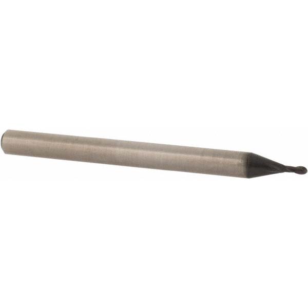 EM96094001 Ball End Mill: 0.04" Dia, 0.09" LOC, 2 Flute, Solid Carbide  