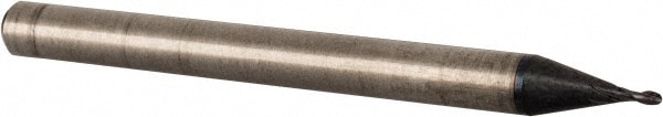 Accupro EM96092801 Ball End Mill: 0.028" Dia, 0.05" LOC, 2 Flute, Solid Carbide 