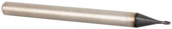 Accupro EM96093101 Ball End Mill: 0.031" Dia, 0.05" LOC, 2 Flute, Solid Carbide 