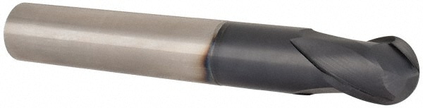 Accupro EM96106401 Ball End Mill: 1" Dia, 1" LOC, 2 Flute, Solid Carbide 