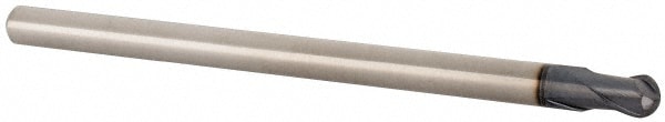 Accupro EM96101201 Ball End Mill: 0.1875" Dia, 0.1875" LOC, 2 Flute, Solid Carbide 