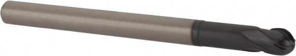 Accupro EM21001601 Ball End Mill: 0.25" Dia, 0.25" LOC, 4 Flute, Solid Carbide 