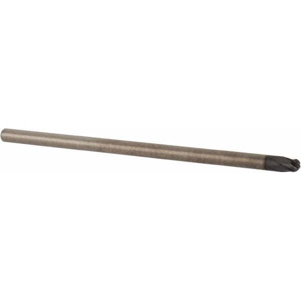 Accupro EM21000801 Ball End Mill: 0.125" Dia, 0.125" LOC, 4 Flute, Solid Carbide 