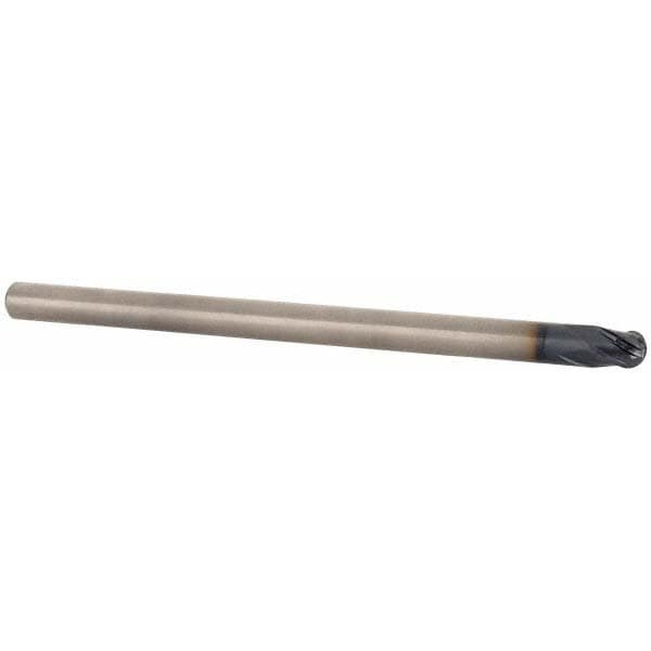 Accupro EM21001201 Ball End Mill: 0.1875" Dia, 0.125" LOC, 4 Flute, Solid Carbide 