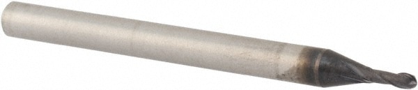 Accupro EM96095201 Ball End Mill: 0.052" Dia, 0.11" LOC, 2 Flute, Solid Carbide 