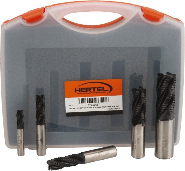 Hertel 88245337 End Mill Set: 1" Dia, 4 Flute, Square End Image