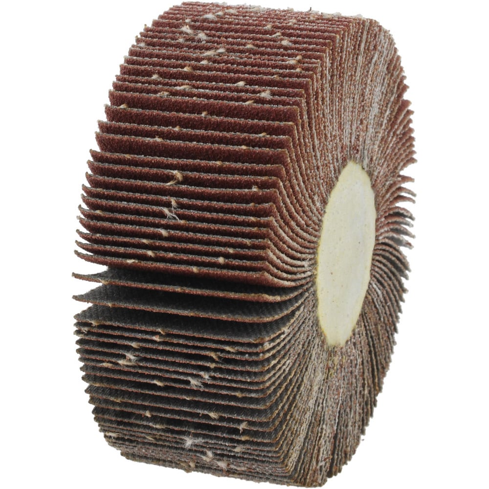Mounted Flap Wheel: 2-1/2" Dia, 1" Face Width, 120 Grit, Aluminum Oxide