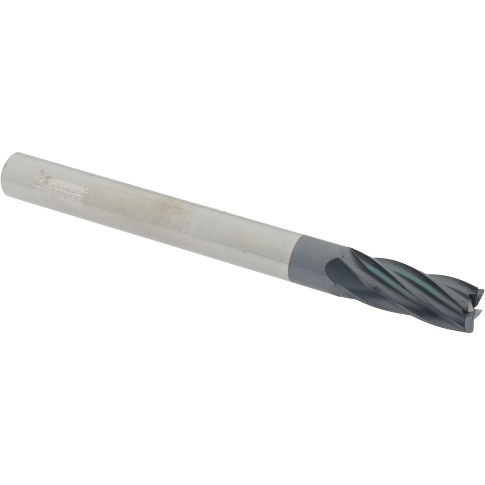 Accupro 625L3750-020C11 Corner Radius End Mill: 3/8" Dia, 1" LOC, 0.02" Radius, 6 Flutes, Solid Carbide 