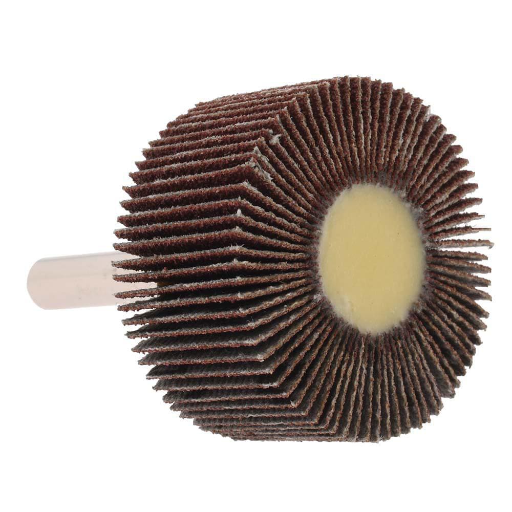 Mounted Flap Wheel: 1-1/2" Dia, 3/4" Face Width, 80 Grit, Aluminum Oxide