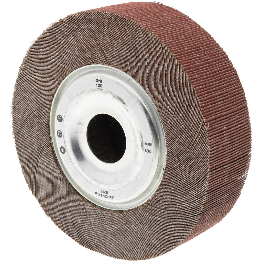 SAIT 6" X 1" X 1" Flap Wheel - 120 Grit Aluminum Oxide, Unmounted