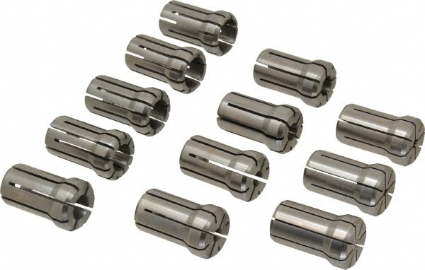 Parlec DA180-S062 Collet Set: 12 Pc, Series DA180, 1/16 to 3/4" Capacity Image