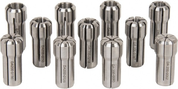 Parlec DA200-S031 Collet Set: 11 Pc, Series DA200, 1/16 to 3/8" Capacity Image