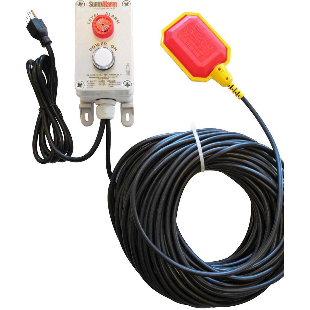High-Water Alarms; Voltage: 100-120 VAC ; Maximum Operating Temperature C: 60.000 ; Material: Polycarbonate ; Alarm Level: Red warning light; 90DB Horn; White Power Indicator Light ; For Use With: Sump Pump; Grinder Pump; Water Storage Tank
