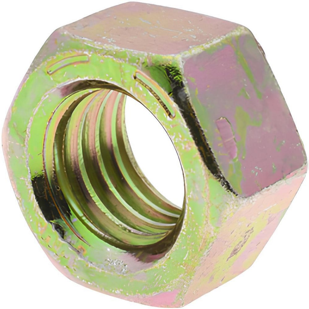 Value Collection - Hex Nut: 1/2-13, Grade 8 Steel, Yellow Zinc ...