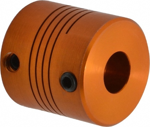 Flexible Screw Hub: Anodized Aluminum, 1/4" Pipe, 1" OAL