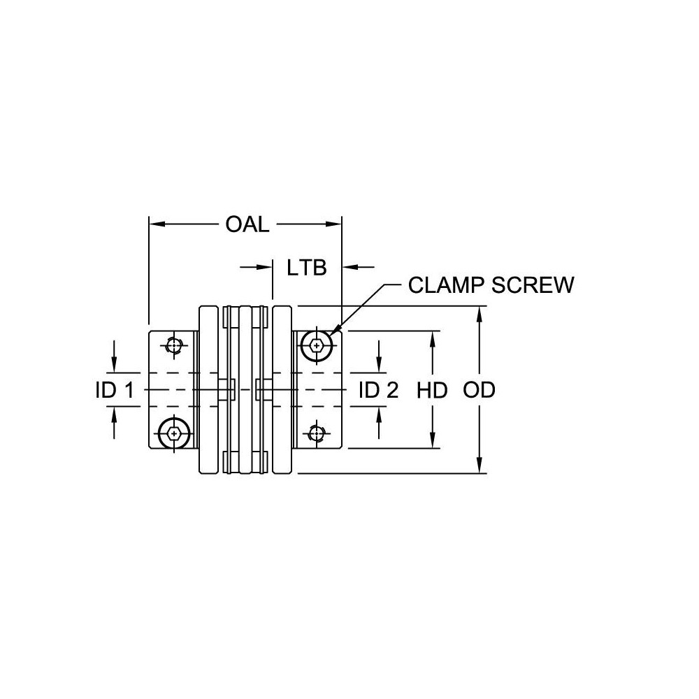 Lovejoy Flexible Clamp Coupling Aluminum hubs with Stainless Steel