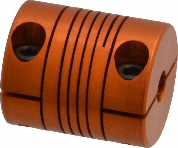 Flexible Coupling: Clamp Hub, Anodized Aluminum, 1/8" Pipe, 0.9000" OAL
