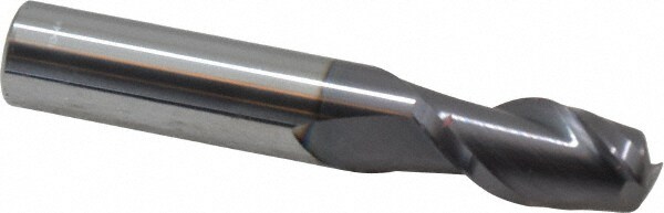 Accupro 12181485 Corner Radius End Mill: 1/2" Dia, 1" LOC, 0.045" Radius, 2 Flutes, Solid Carbide 