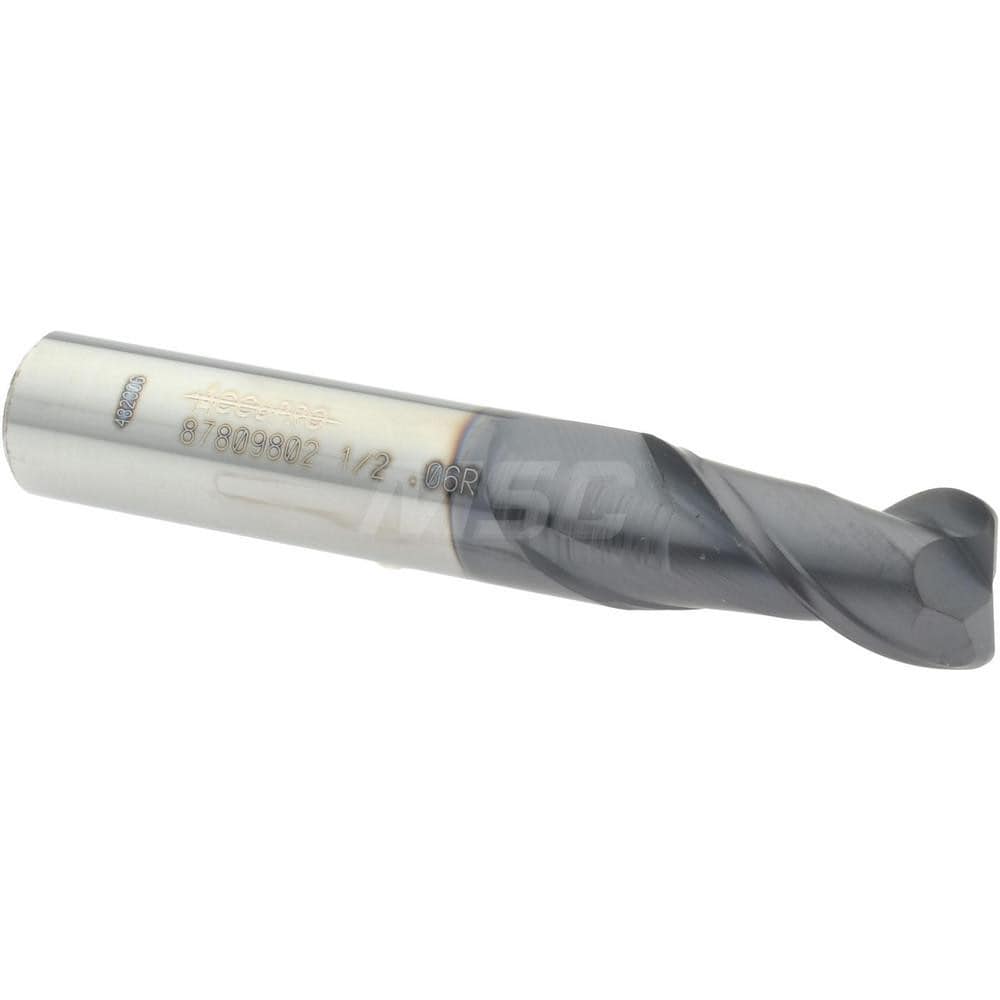 Accupro 12181486 Corner Radius End Mill: 1/2" Dia, 1" LOC, 0.06" Radius, 2 Flutes, Solid Carbide 