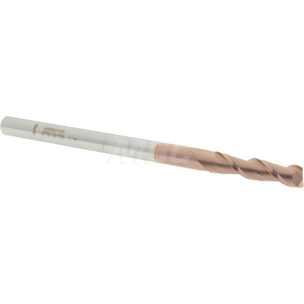 12181810 Square End Mill: 1/4 Dia, 1 LOC, 1/4 Shank Dia, 4 OAL, 2 Flutes, Solid Carbide  