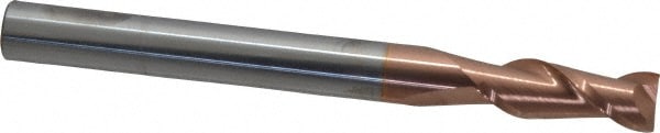 Accupro 12181816 Square End Mill: 3/8 Dia, 1 LOC, 3/8 Shank Dia, 4 OAL, 2 Flutes, Solid Carbide 