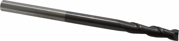 12181811 Square End Mill: 1/4 Dia, 1 LOC, 1/4 Shank Dia, 4 OAL, 2 Flutes, Solid Carbide  