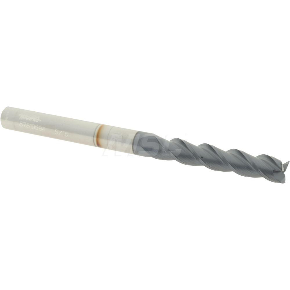12182246 Square End Mill: 5/16 Dia, 1-5/8 LOC, 5/16 Shank Dia, 4 OAL, 3 Flutes, Solid Carbide  