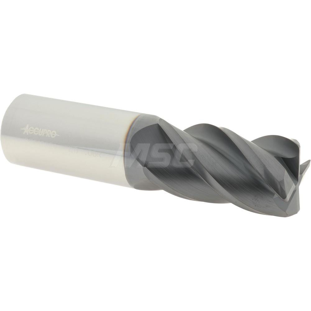 Accupro 12182371 Corner Radius End Mill: 1" Dia, 1-3/4" LOC, 0.06" Radius, 4 Flutes, Solid Carbide Image