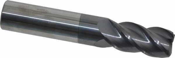 Accupro 12182644 Corner Radius End Mill: 5/8" Dia, 1-1/4" LOC, 0.06" Radius, 4 Flutes, Solid Carbide Image