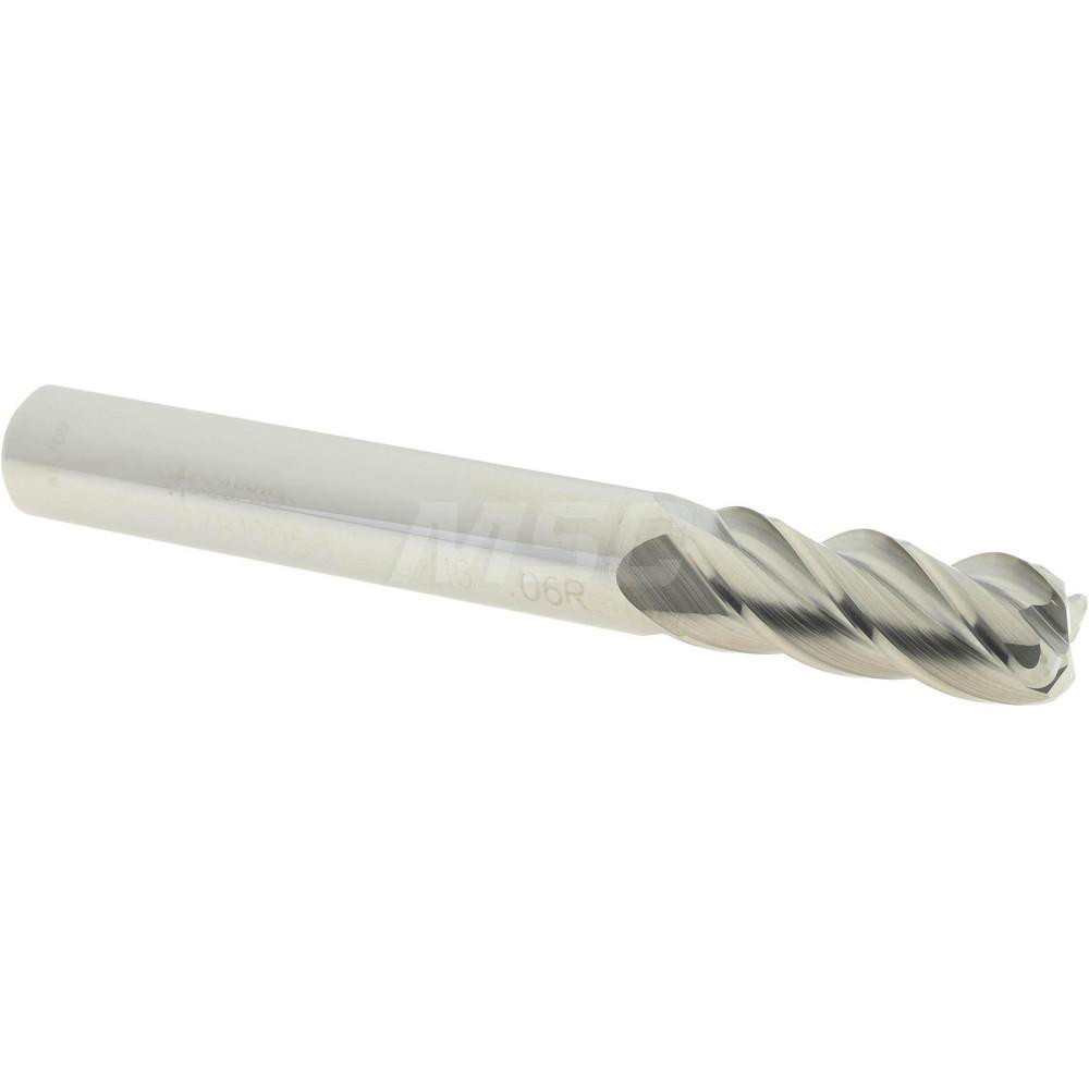 12182494 Corner Radius End Mill: 5/16" Dia, 3/4" LOC, 0.06" Radius, 4 Flutes, Solid Carbide  