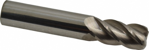 Accupro 12182627 Corner Radius End Mill: 5/8" Dia, 1-1/4" LOC, 0.09" Radius, 4 Flutes, Solid Carbide Image