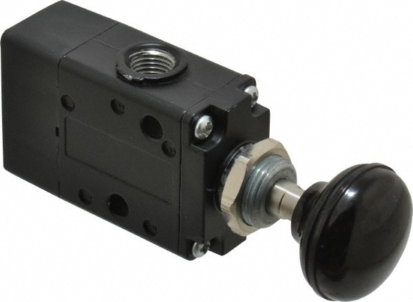 Norgren 3060422 Manually Operated Valve: 0.38" NPT Outlet, Packed Spool, Button Actuated Image