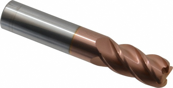 Accupro 12182636 Corner Radius End Mill: 5/8" Dia, 1-1/4" LOC, 0.09" Radius, 4 Flutes, Solid Carbide Image