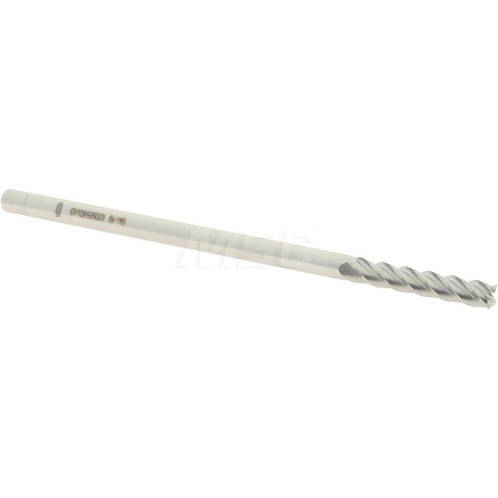 Accupro 12183450 Square End Mill: 3/16 Dia, 1 LOC, 3/16 Shank Dia, 4 OAL, 4 Flutes, Solid Carbide 