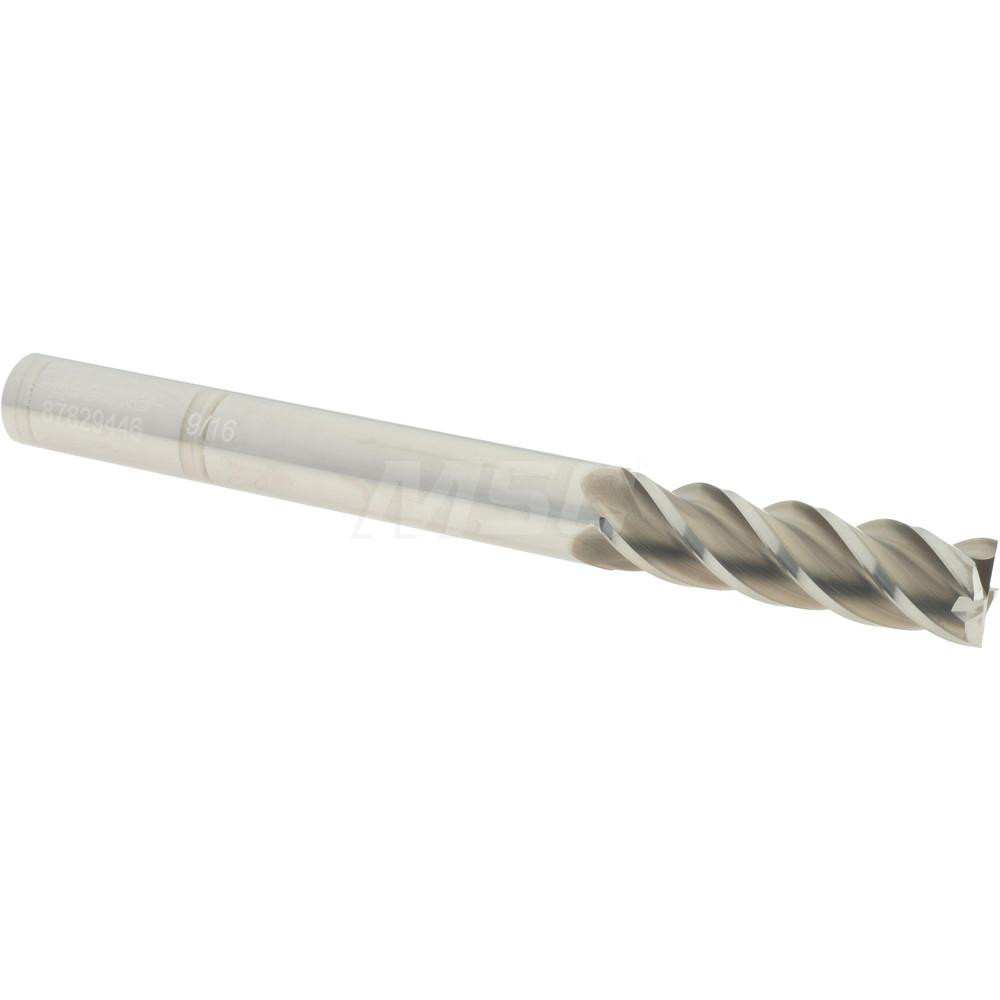 12183579 Square End Mill: 9/16 Dia, 2 LOC, 9/16 Shank Dia, 6 OAL, 4 Flutes, Solid Carbide  