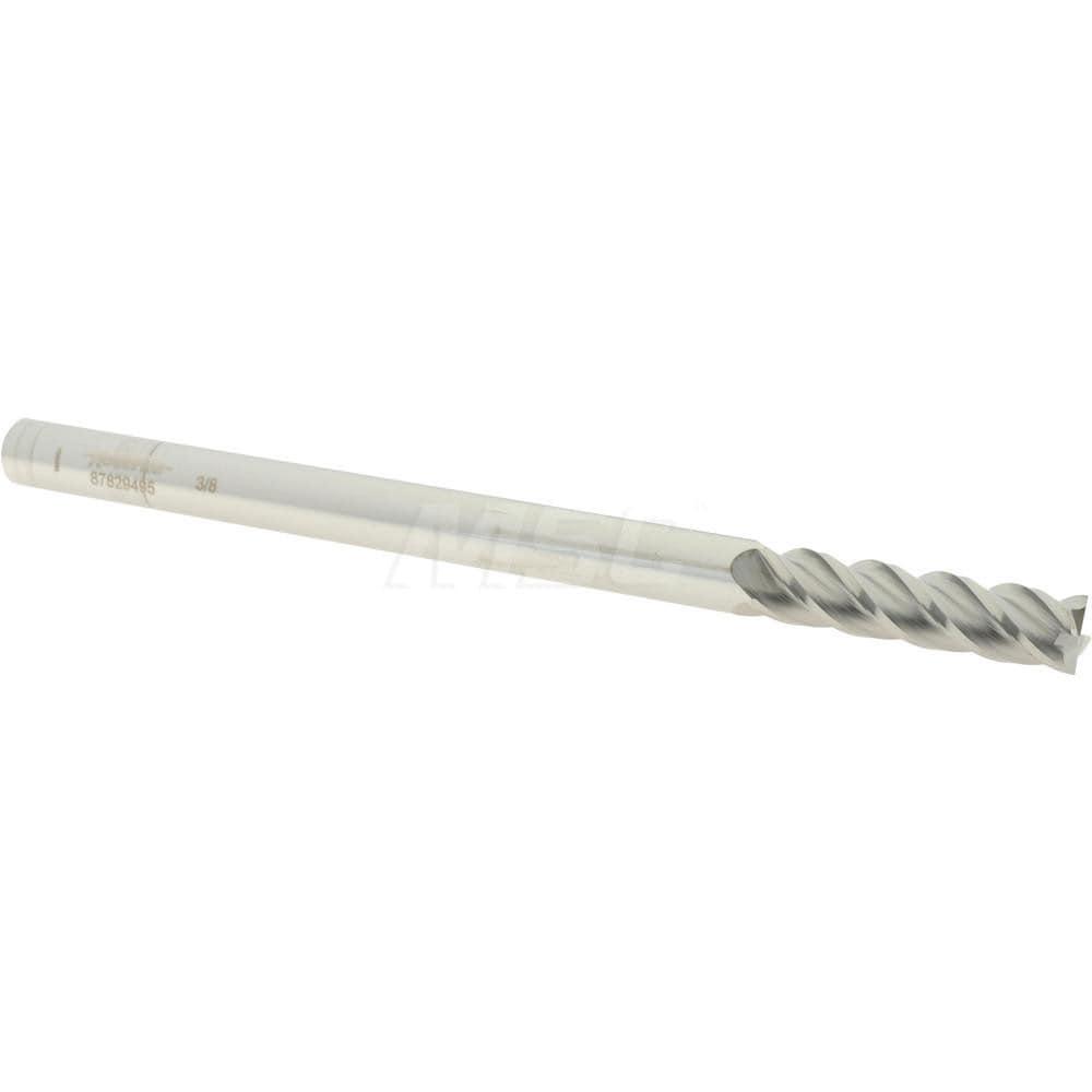 Accupro 12183687 Square End Mill: 3/8 Dia, 1-1/2 LOC, 3/8 Shank Dia, 6 OAL, 4 Flutes, Solid Carbide 