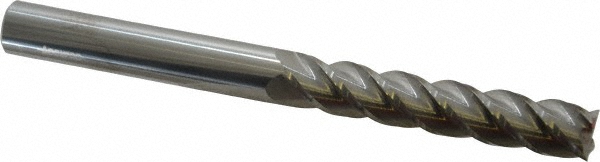 12183333 Square End Mill: 9/16 Dia, 3 LOC, 9/16 Shank Dia, 6 OAL, 4 Flutes, Solid Carbide  
