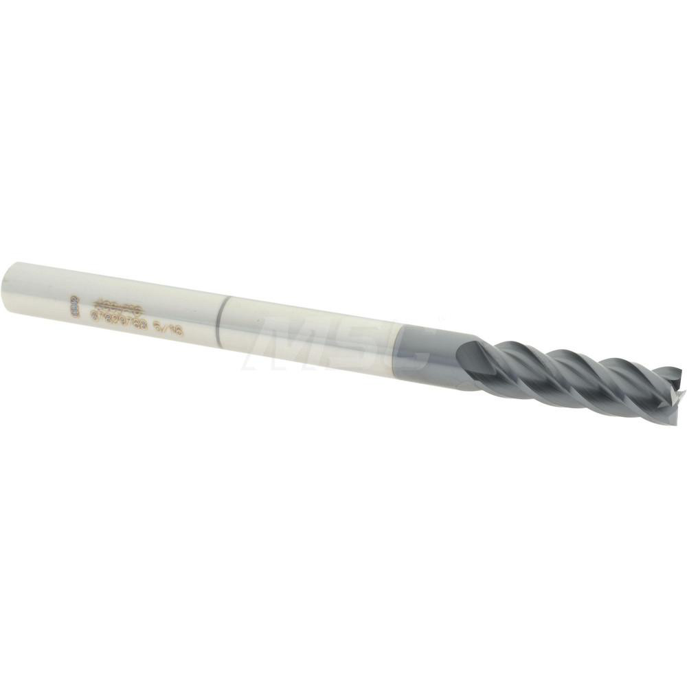 12183513 Square End Mill: 5/16 Dia, 1 LOC, 5/16 Shank Dia, 4 OAL, 4 Flutes, Solid Carbide  