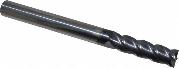 12183581 Square End Mill: 9/16 Dia, 2 LOC, 9/16 Shank Dia, 6 OAL, 4 Flutes, Solid Carbide  