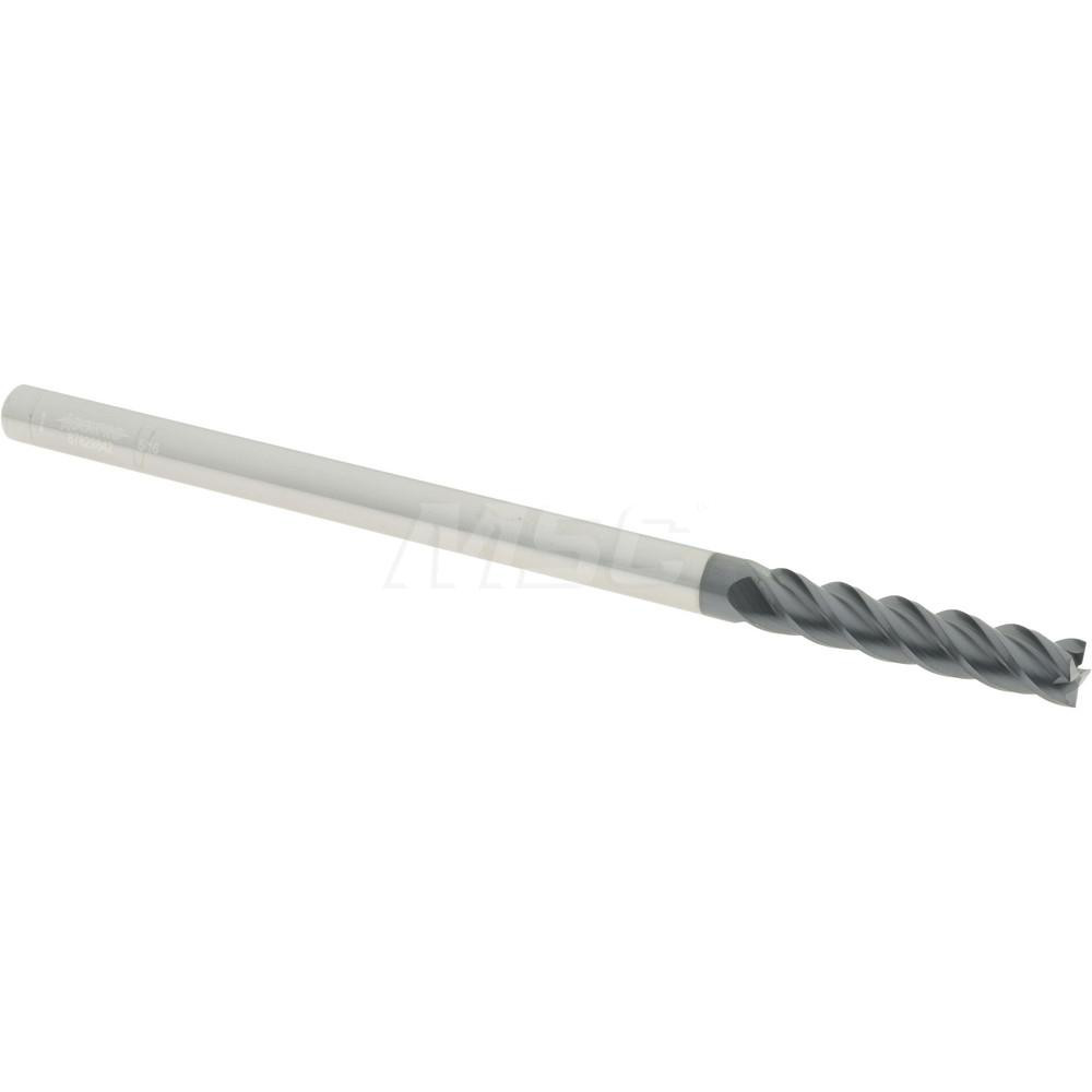 12183678 Square End Mill: 5/16 Dia, 1-1/2 LOC, 5/16 Shank Dia, 6 OAL, 4 Flutes, Solid Carbide  