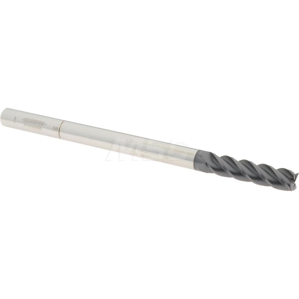 Accupro 12183705 Square End Mill: 3/8 Dia, 1-1/2 LOC, 3/8 Shank Dia, 6 OAL, 4 Flutes, Solid Carbide 