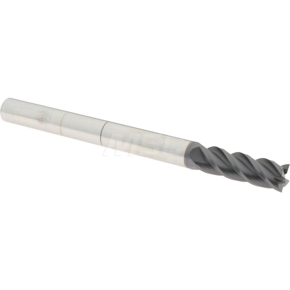 Accupro 12183735 Square End Mill: 1/2 Dia, 1-1/2 LOC, 1/2 Shank Dia, 6 OAL, 4 Flutes, Solid Carbide 